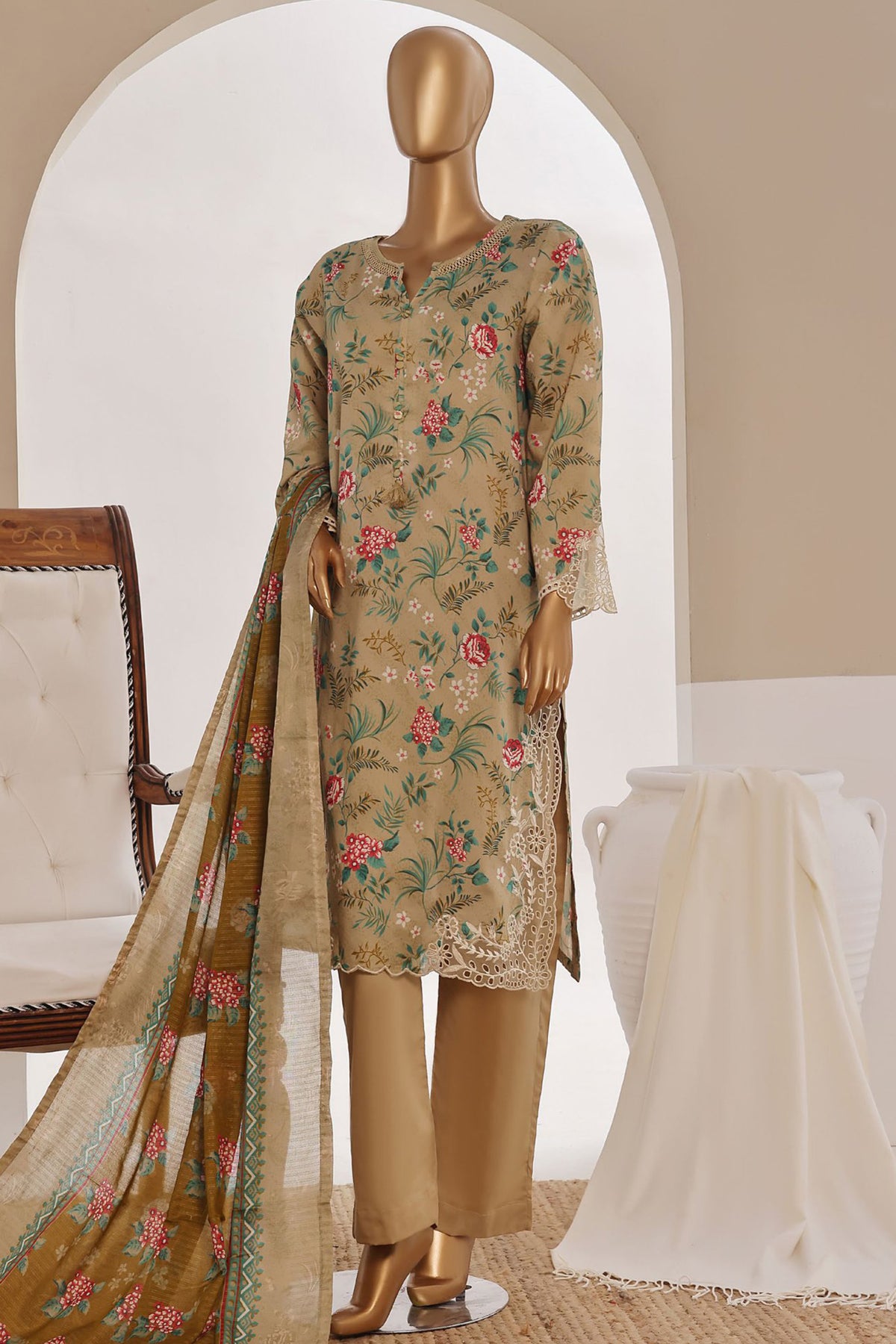 Sada Bahar Stitched 3 Piece Cutwork Emb Lawn Vol-04 Collection'2024-CW-2114-Skin