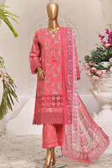 Rania By Sada Bahar Stitched 3 Piece Luxury Lawn Lacework Cutwork Collection'2024-CW-7527-Pink