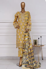 Raya By Sada Bahar Stitched 3 Piece Festive Emb Lawn Vol-02 Collection'2025-CW-82-Yellow