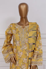 Raya By Sada Bahar Stitched 3 Piece Festive Emb Lawn Vol-02 Collection'2025-CW-82-Yellow
