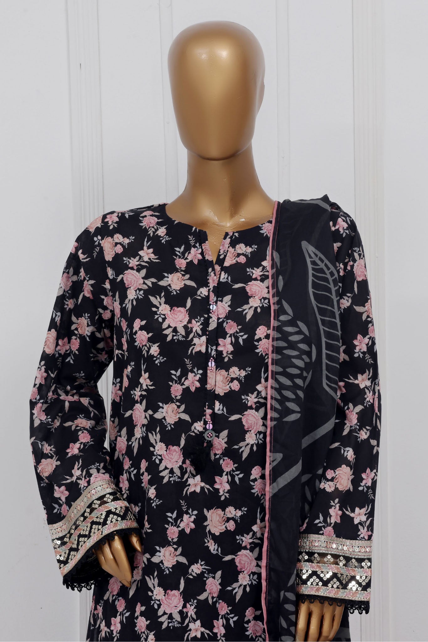 Raya By Sada Bahar Stitched 3 Piece Festive Emb Lawn Vol-02 Collection'2025-CW-85-Black