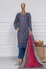 Raya By Sada Bahar Stitched 3 Piece Festive Emb Lawn Collection-CW-D-3983-Blue