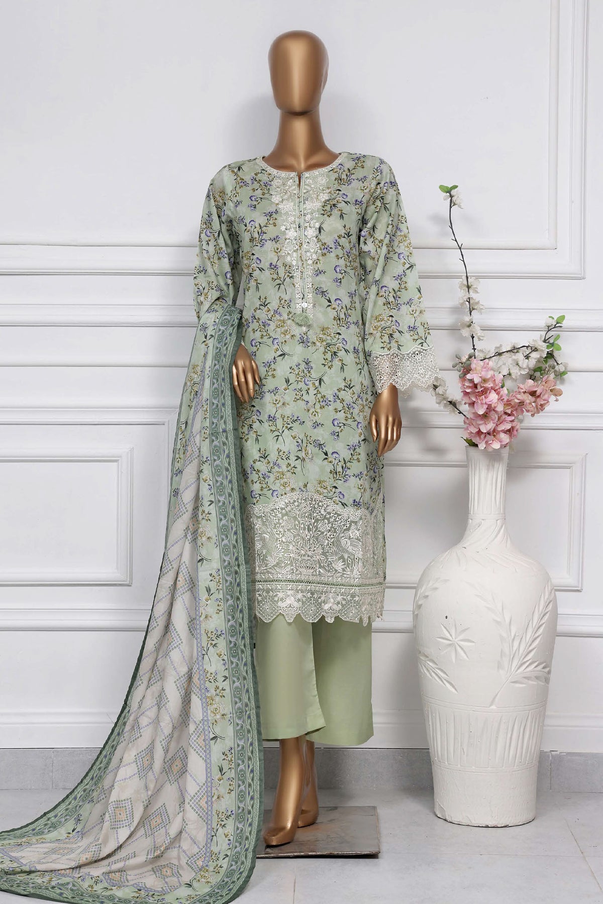 Raya By Sada Bahar Stitched 3 Piece Festive Emb Lawn Collection-CW-D-3999-Pista