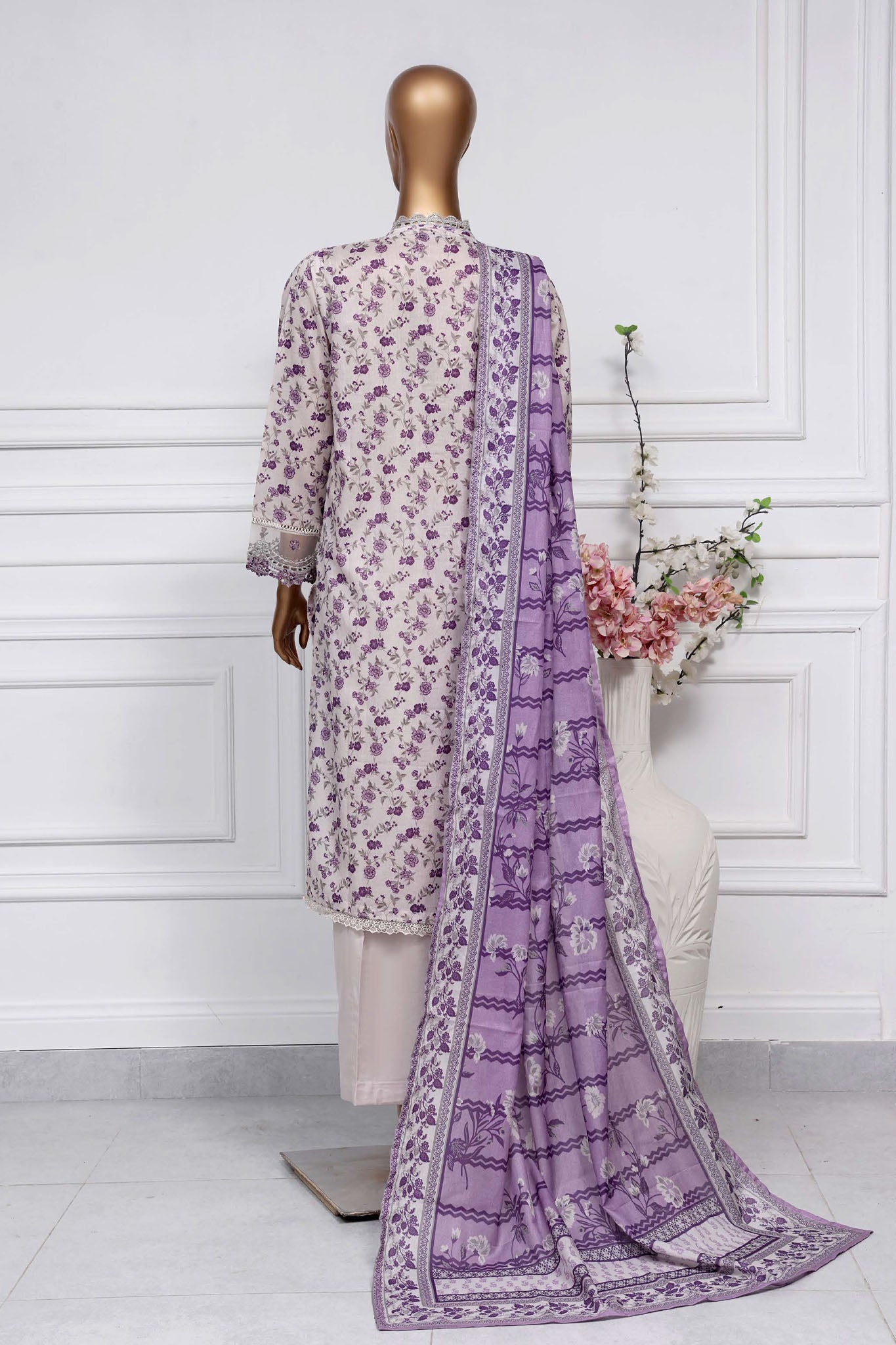 Raya By Sada Bahar Stitched 3 Piece Festive Emb Lawn Collection-CW-D-4011-Purple