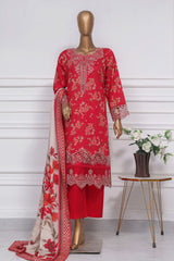 Raya By Sada Bahar Stitched 3 Piece Festive Emb Lawn Collection-CW-D-4058-Red