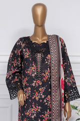 Raya By Sada Bahar Stitched 3 Piece Festive Emb Lawn Collection-CW-D-4070-Black