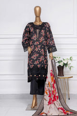 Raya By Sada Bahar Stitched 3 Piece Festive Emb Lawn Collection-CW-D-4070-Black