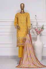 Raya By Sada Bahar Stitched 3 Piece Festive Emb Lawn Collection-CW-D-4072-Yellow