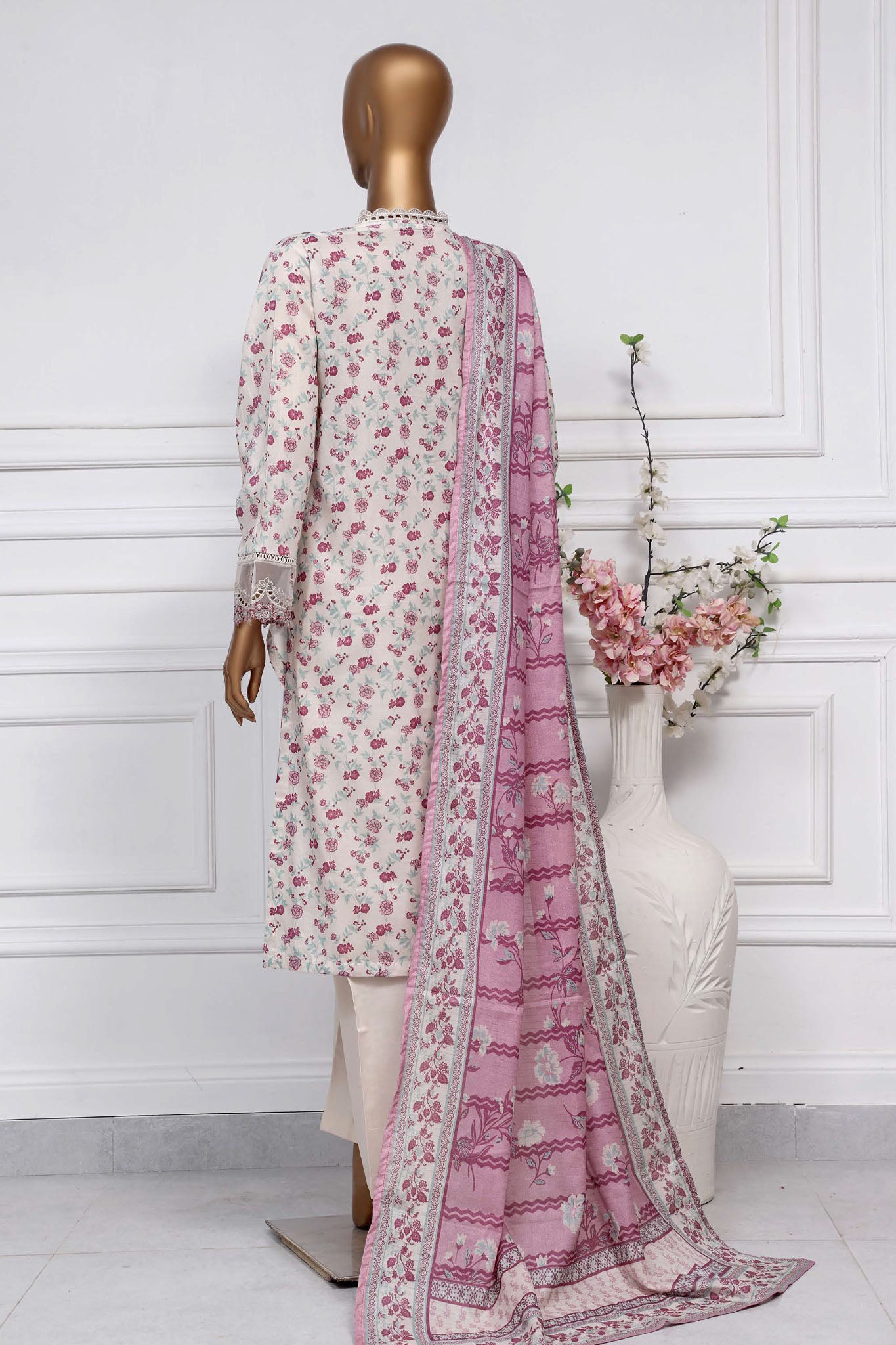 Raya By Sada Bahar Stitched 3 Piece Festive Emb Lawn Collection-CW-D-4074-Skin