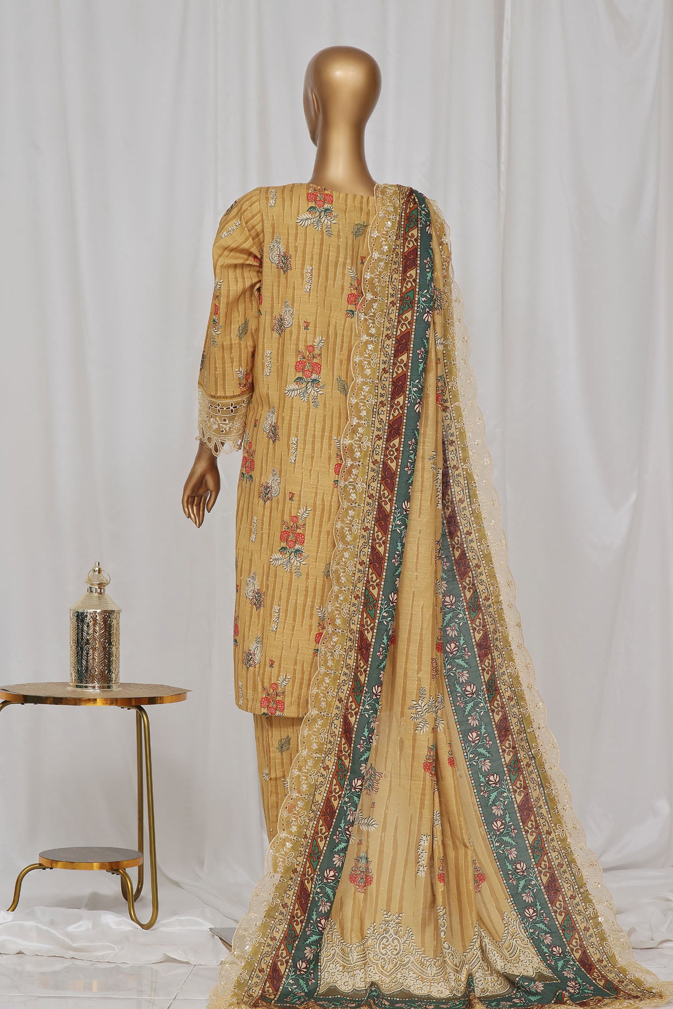 Sada Bahar Stitched 3 Piece Emb Khaddar Vol-03 Collection'2024-CW-ED-05-Golden