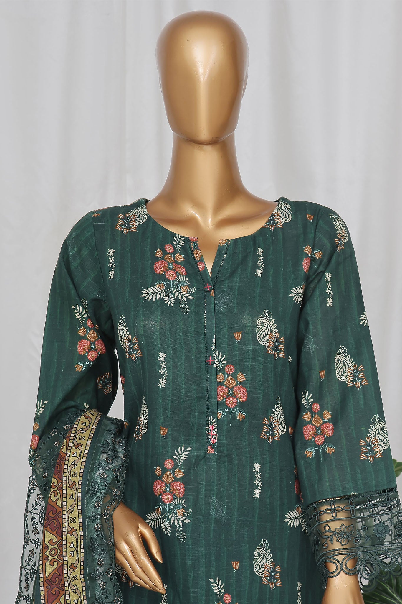 Sada Bahar Stitched 3 Piece Emb Khaddar Vol-03 Collection'2024-CW-ED-06-Green