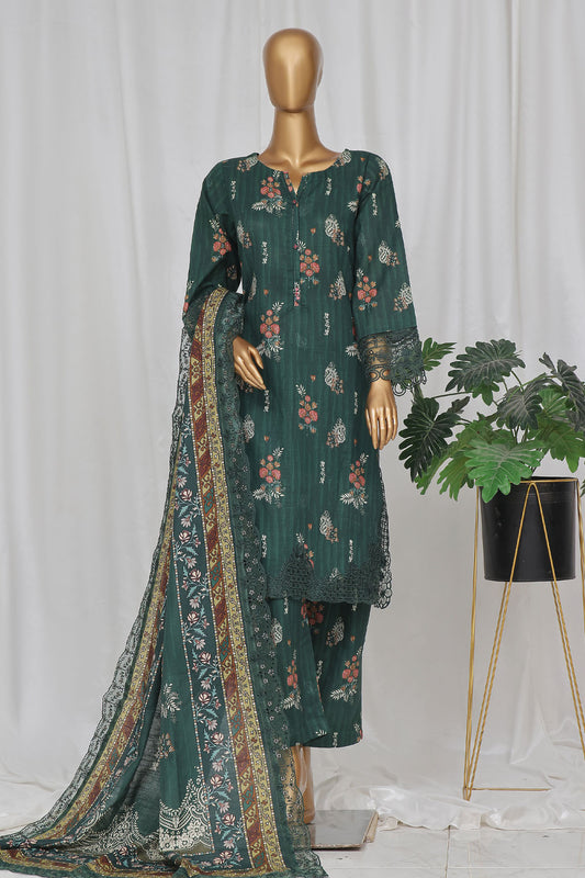 Sada Bahar Stitched 3 Piece Emb Khaddar Vol-03 Collection'2024-CW-ED-06-Green