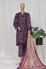 Sada Bahar Stitched 3 Piece Emb Khaddar Vol-03 Collection'2024-CW-ED-8141-Purple