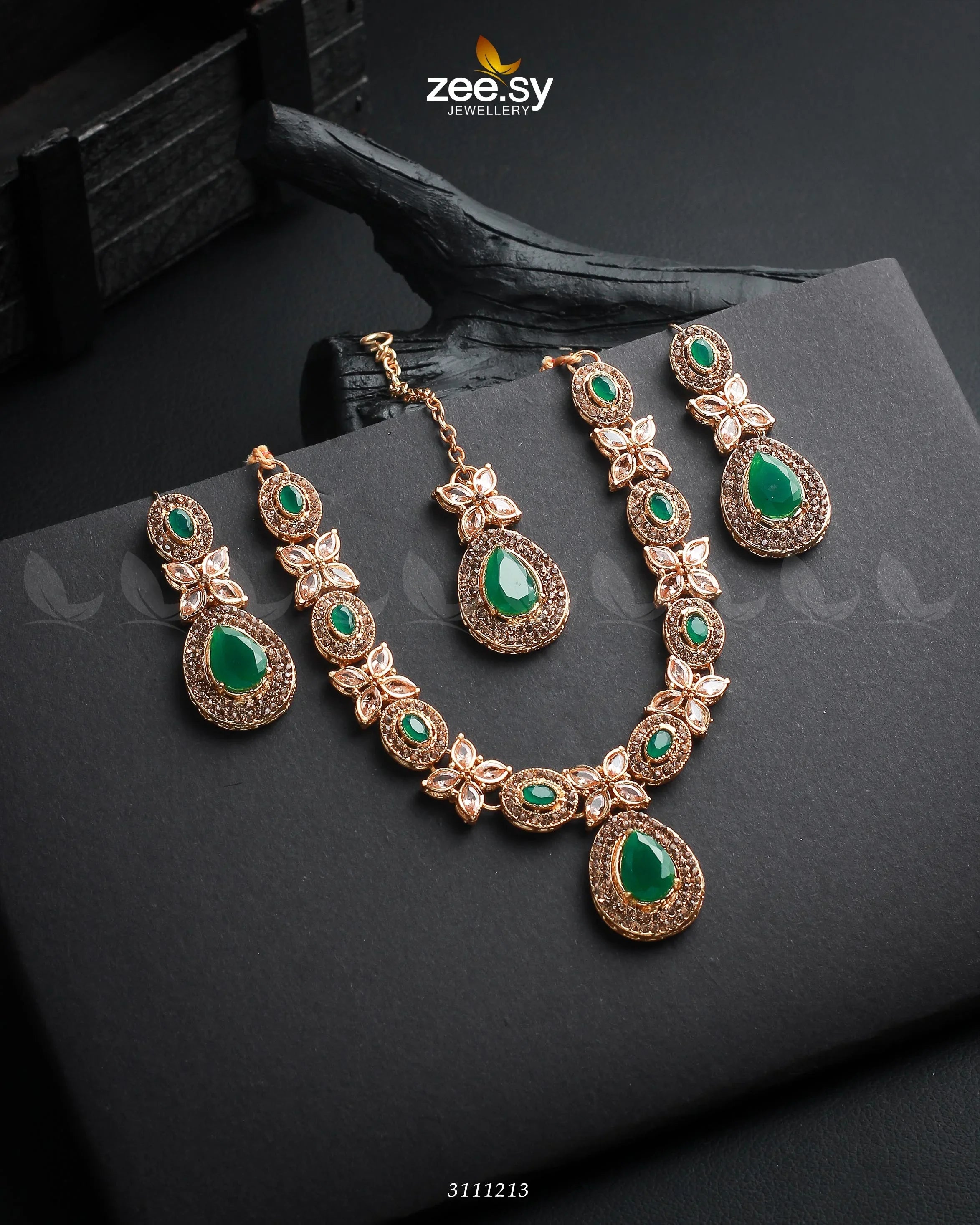 Cassin's Necklace Set Green - Zeesy Jewellery