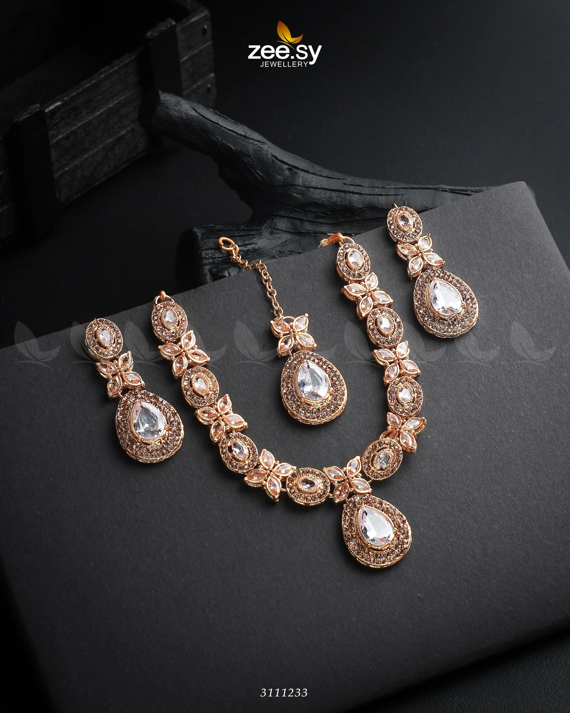 Cassin's Necklace Set White - Zeesy Jewellery