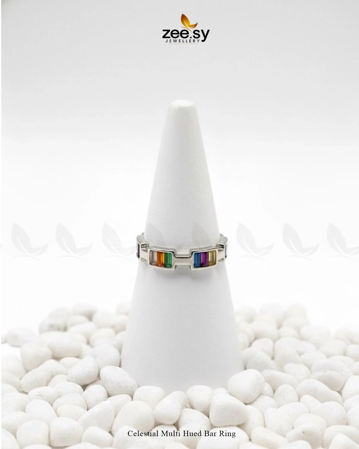 Celestial Multi Hued Bar Ring - Zeesy Jewellery