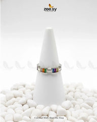 Celestial Multi Hued Bar Ring - Zeesy Jewellery