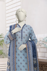 Almeerah Unstitched 3 Piece Stripe Dora Luxury Lawn Vol-02 Collection'2025-Celestial Teal