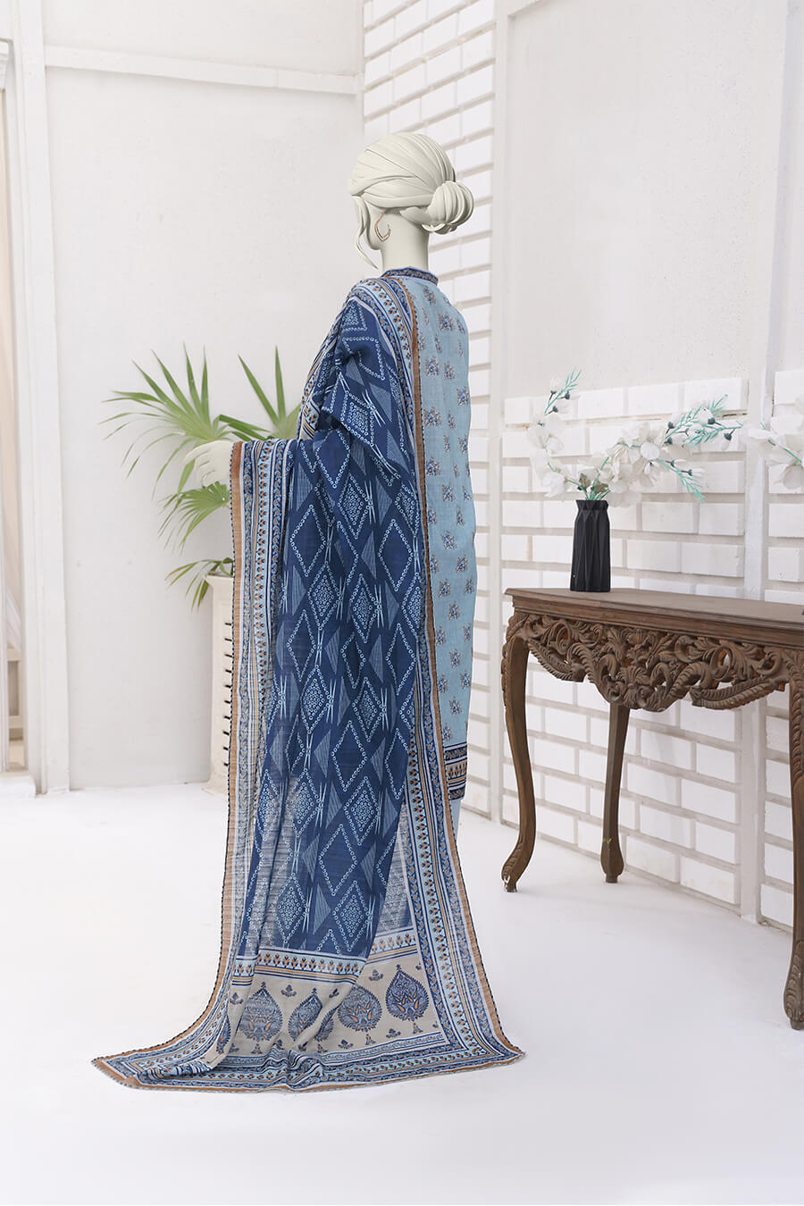 Almeerah Unstitched 3 Piece Stripe Dora Luxury Lawn Vol-02 Collection'2025-Celestial Teal