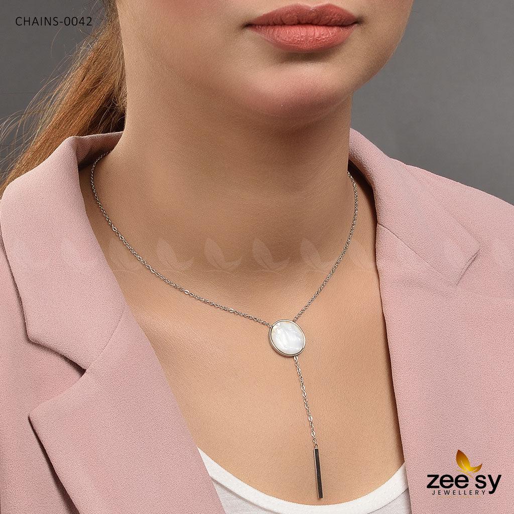 Chains-0042 Silver White - Zeesy Jewellery
