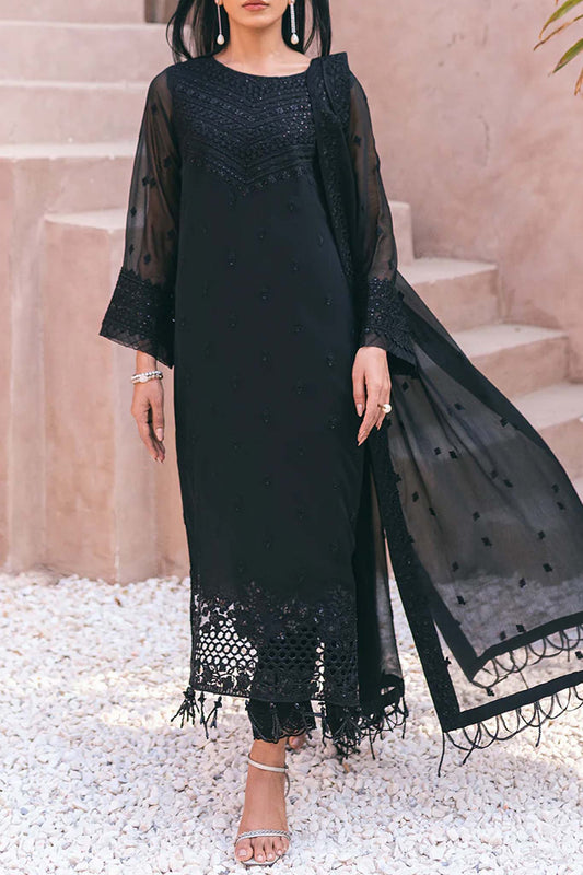 Azure Ensembles 3 Piece Unstitched Festive Formals Collection'2024-AS-119-Charcoal Charm