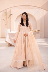 Banno By Manahils Stitched 3 Piece Formals-L-025-PEACH