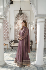 Banno By Manahils Stitched 3 Piece Formals-MAXI-106 - MAUVE