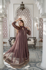 Banno By Manahils Stitched 3 Piece Formals-MAXI-106 - MAUVE