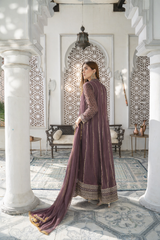 Banno By Manahils Stitched 3 Piece Formals-MAXI-106 - MAUVE
