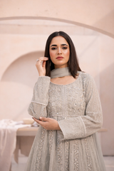 Banno By Manahils Stitched 3 Piece Formals-L-025-CAMEL