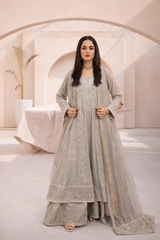 Banno By Manahils Stitched 3 Piece Formals-L-025-CAMEL