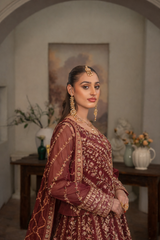 Couture By Manahils Stitched Formals-LUXURY-001-Maroon