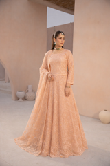Banno By Manahils Stitched 3 Piece Formals-L-004-PEACH