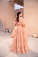 Banno By Manahils Stitched 3 Piece Formals-L-004-PEACH