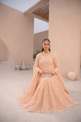 Banno By Manahils Stitched 3 Piece Formals-L-004-PEACH
