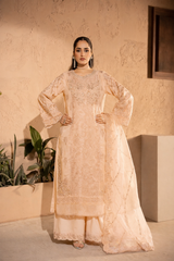 Banno By Manahils Stitched 3 Piece Formals-K-183-PEACH