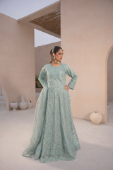 Banno By Manahils Stitched 3 Piece Formals-L-004-GREY