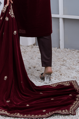 Silcot Regal Sapphire Velvet Shawl