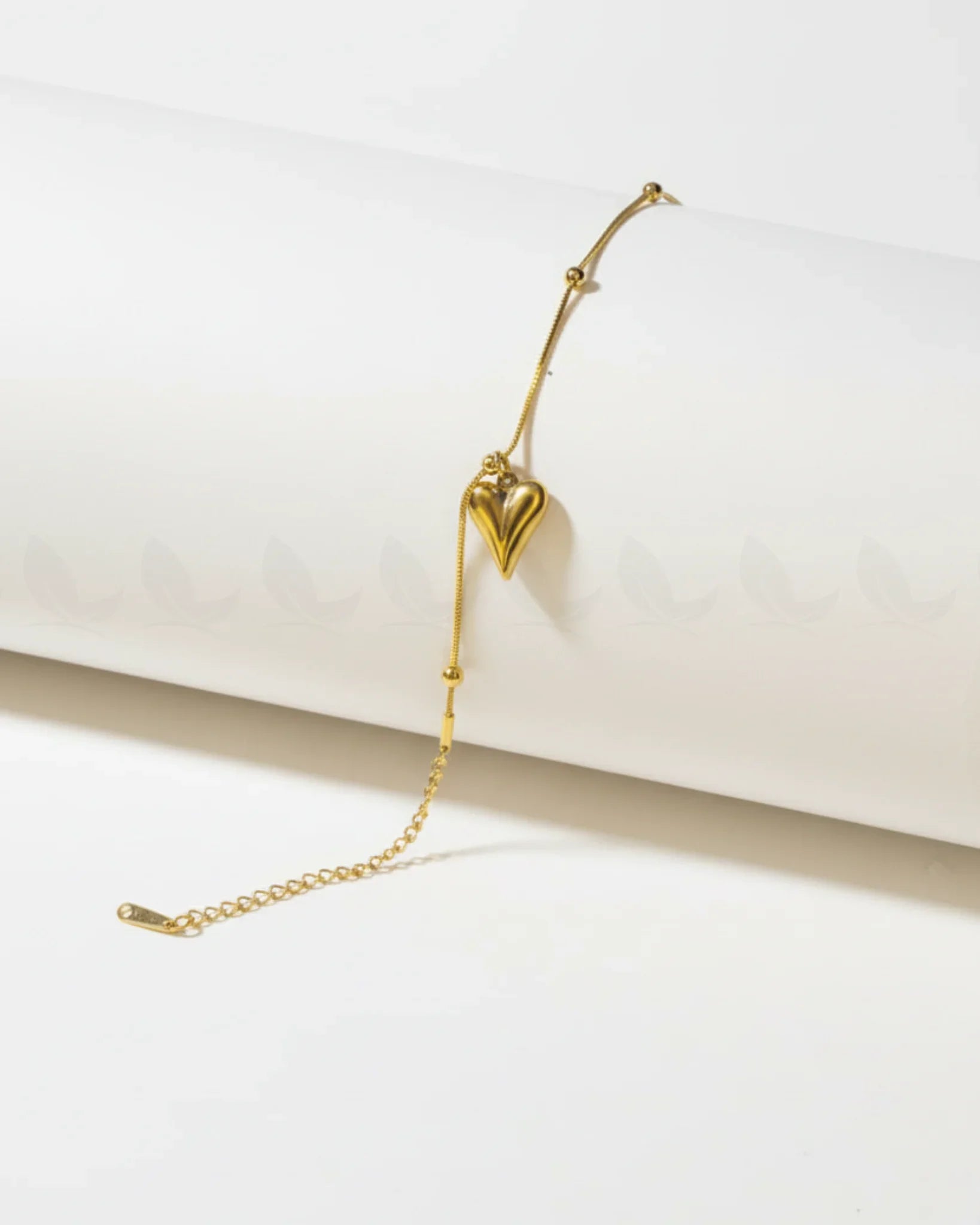 Chic Gold Puffed Heart Bracelet - Zeesy Jewellery