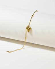 Chic Gold Puffed Heart Bracelet - Zeesy Jewellery