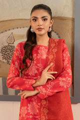 Zebaish By Stitch Vibes Stitched 3 Piece Dress Collection'2024-Coral Dress