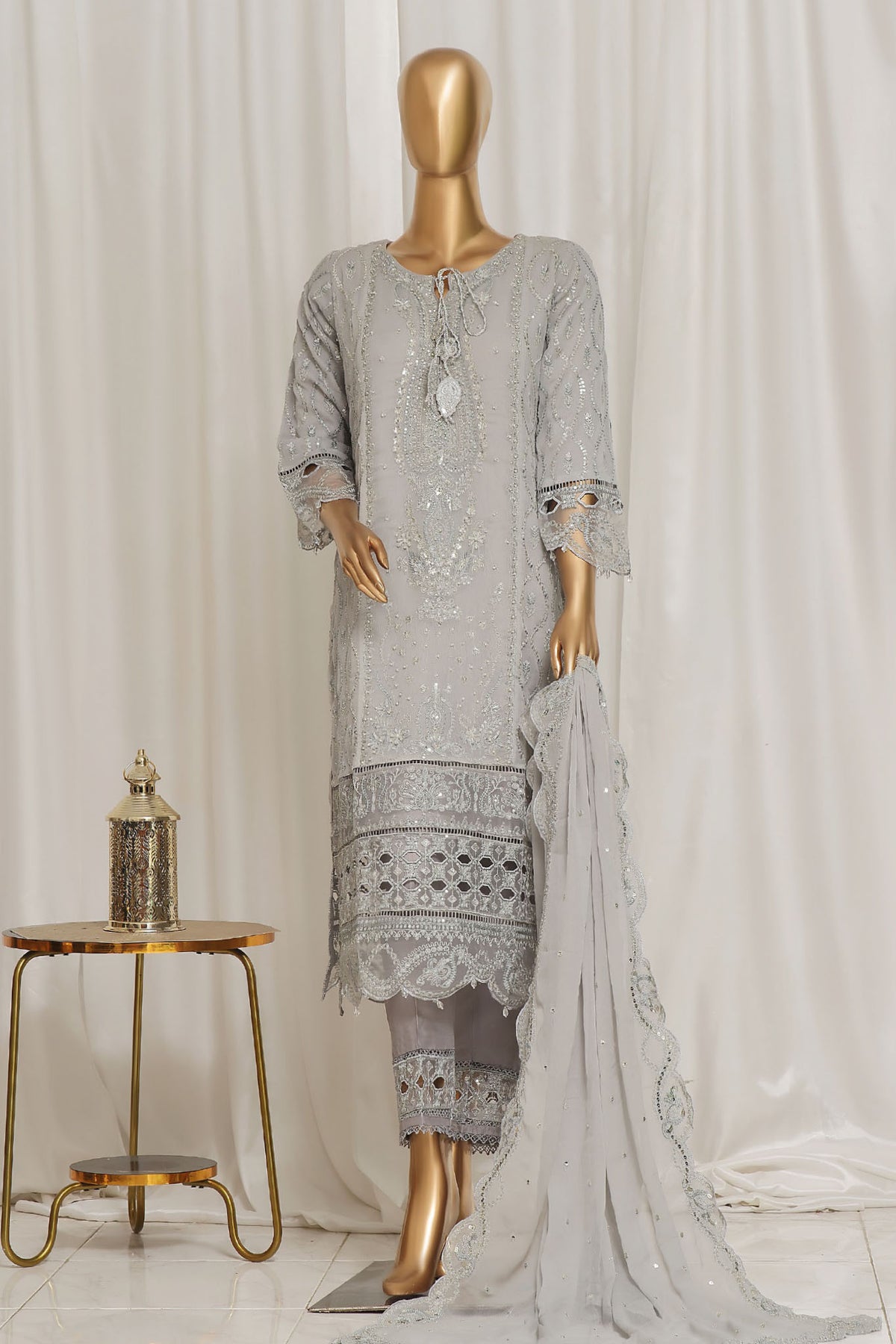 Afsany by Sada Bahar Stitched 3 Piece Luxury Chiffon Vol-11 Collection'2024-Coral Grey