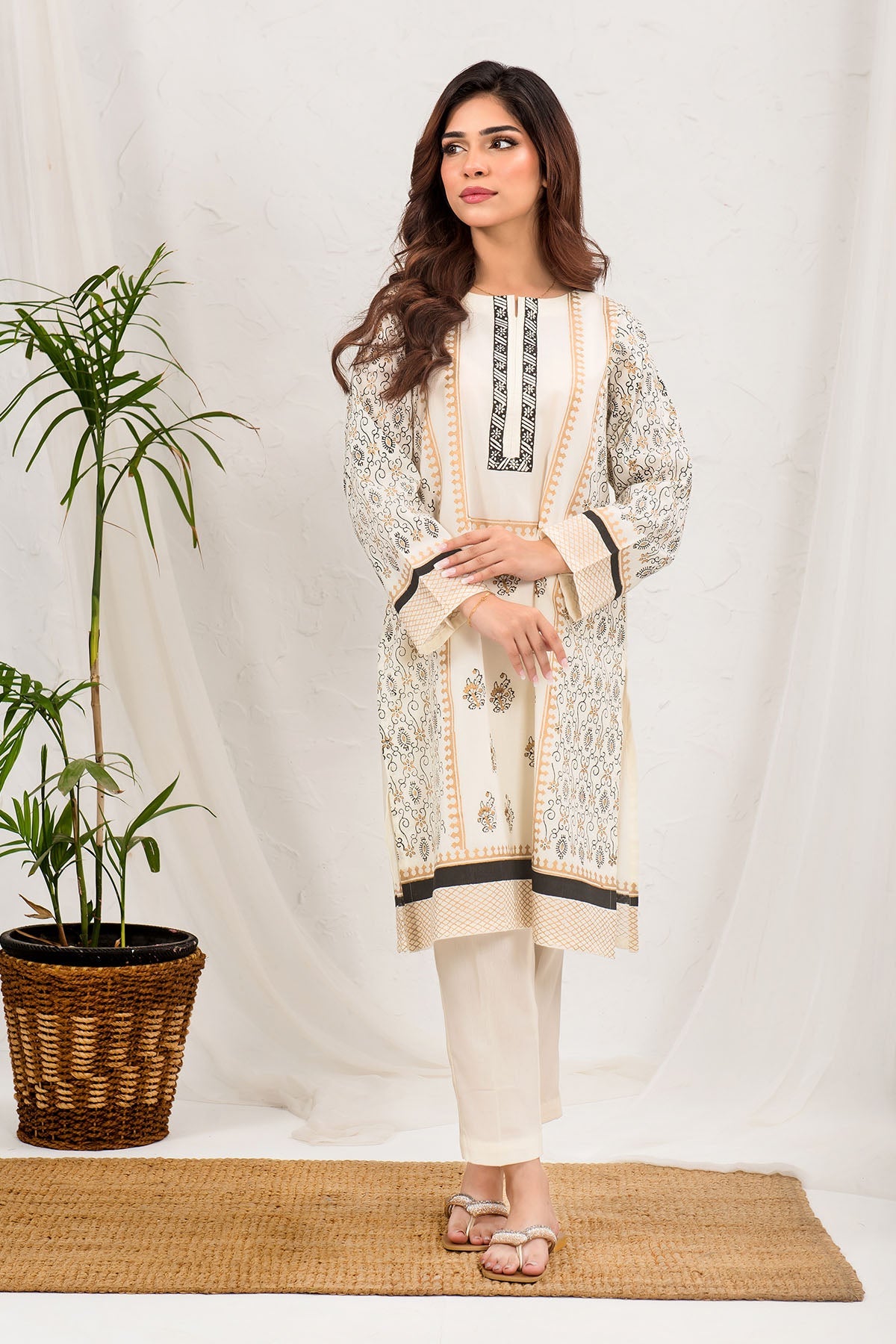 Women’s Cotton Printed 2 Pc Suit featuring a stylish and comfortable design, ideal for casual or semi-formal wear.