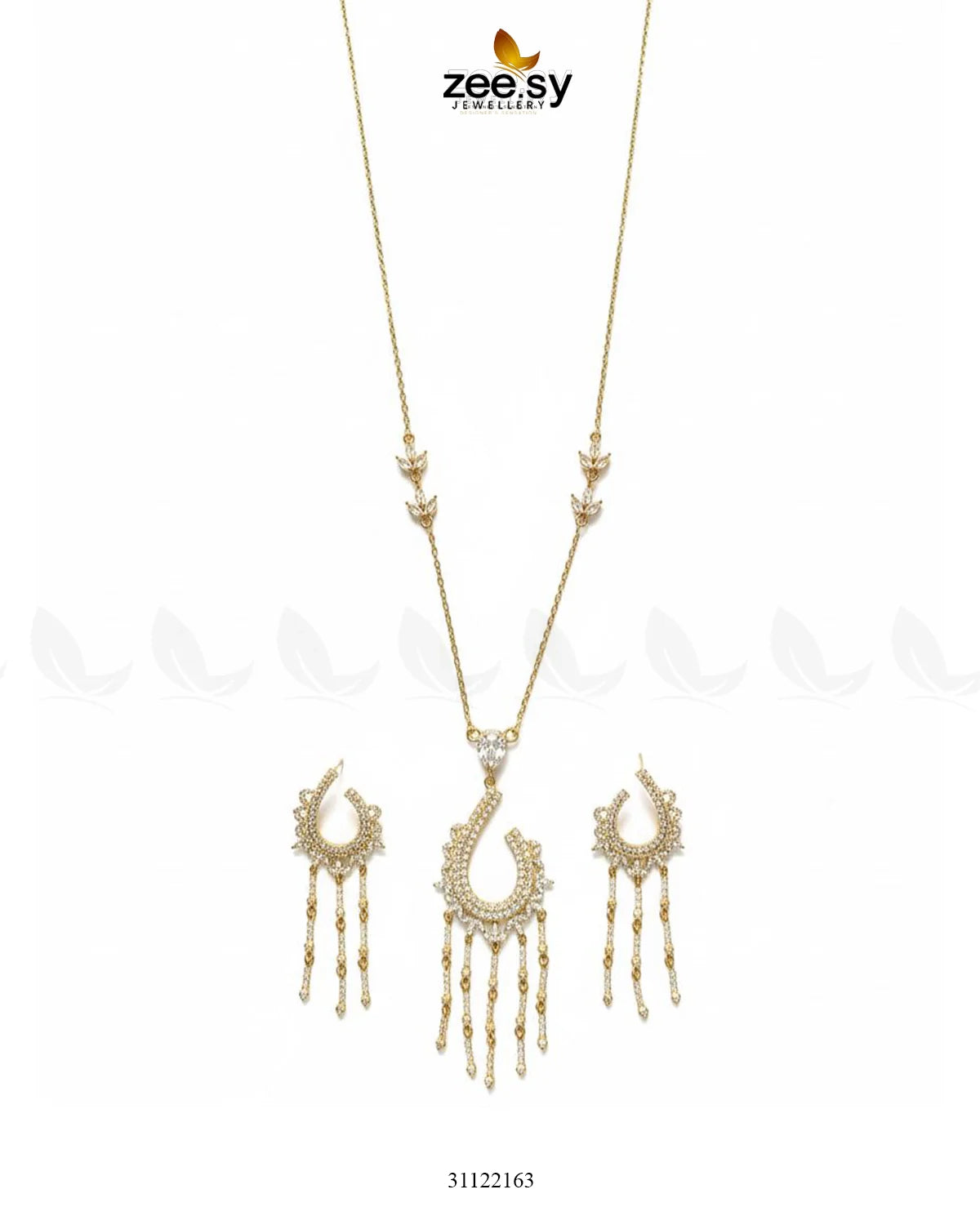 Crescent Tassel Drop Necklace Set - Zeesy Jewellery