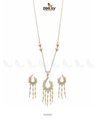 Crescent Tassel Drop Necklace Set - Zeesy Jewellery