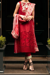 Hemline Odyssey By Mushq Unstitched 3 Piece Luxury Emb Lawn Collection'2024-HMC-06-Crimson Chic