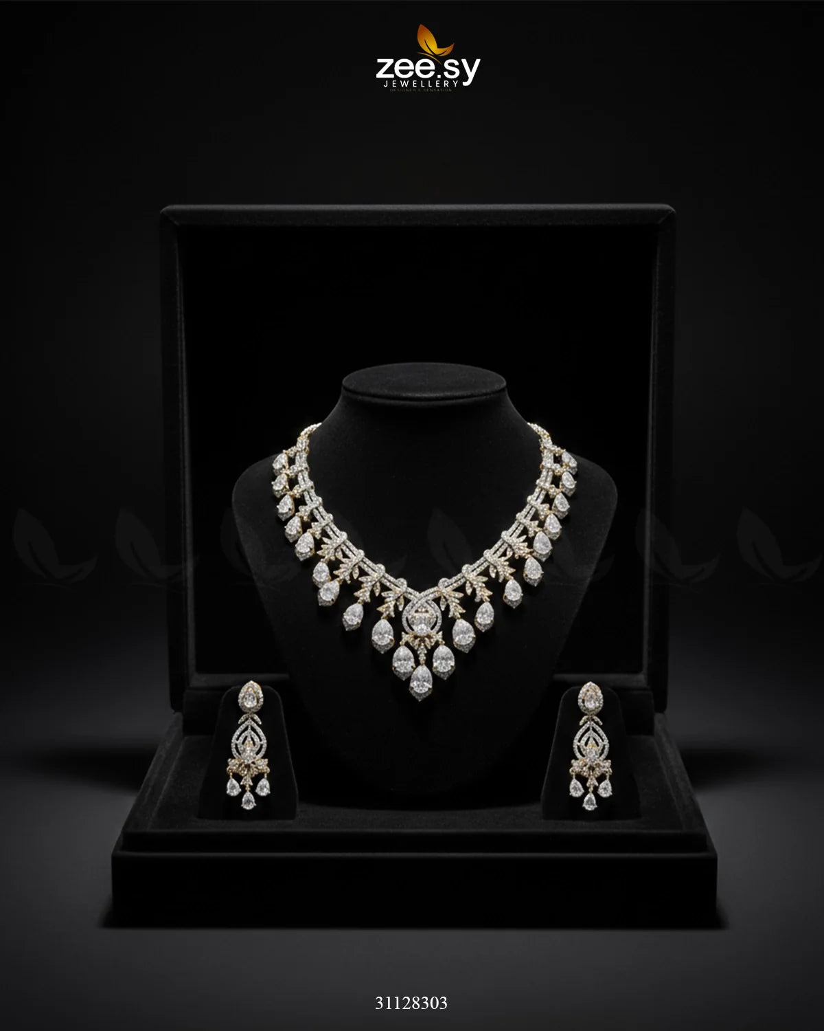 Crystal Dewdrop Gala Necklace Set - Zeesy Jewellery