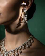 Crystal Dewdrop Gala Necklace Set - Zeesy Jewellery