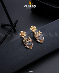Crystal Glow Earrings Brown - Zeesy Jewellery