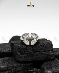 Curved Jewel Tone Ring Silver - Zeesy Jewellery